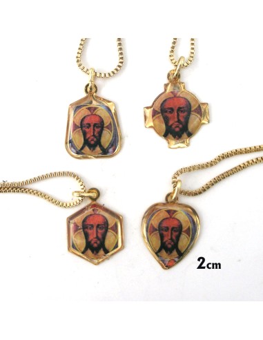 Medalla Metal Oval Doble Virgen De La Paz Y Cristo Misericordioso 10mm