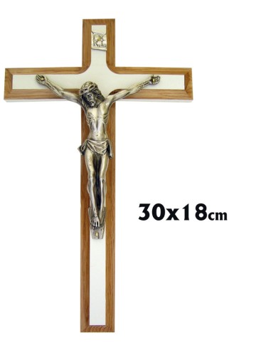 Crucifijo Madera Olivo Borde Plano...