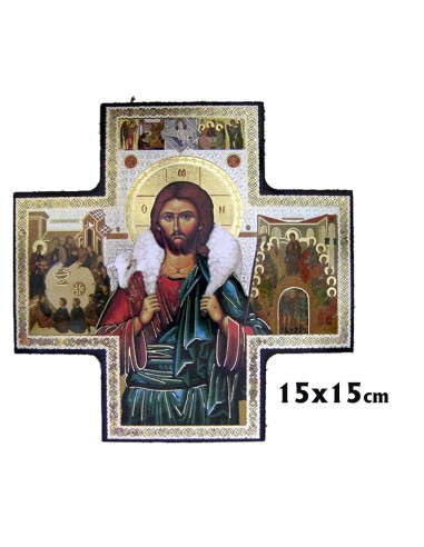 Cruz Madera 15X15cm Jesús Buen Pastor