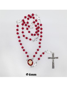 Rosario Cristal Liso Rojo...