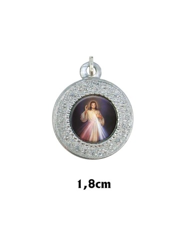 Medalla Metal Dorada Oval Foto Brillo Virgen Carmen 22x16mm