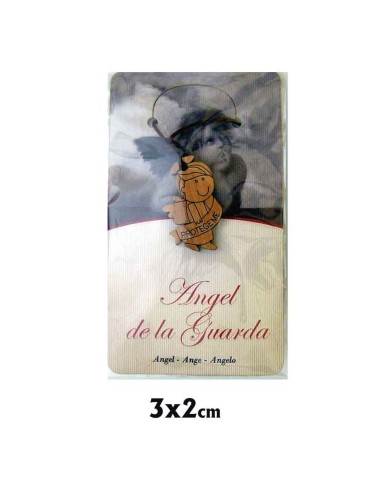 Colgante Madera Angel De La Guarda Nizzzzzo Con Texto En Bolsa Individual