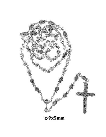 Rosario Metal Peces Jesús 8X5mm