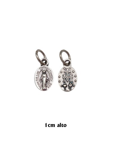 Medalla Virgen Milagrosa 10mm metal plateada