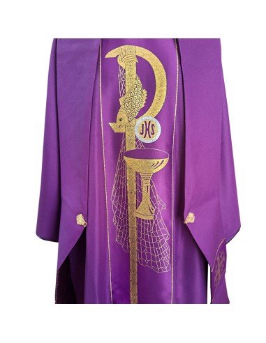 Dalmatica Morada Estampada Con Galon...