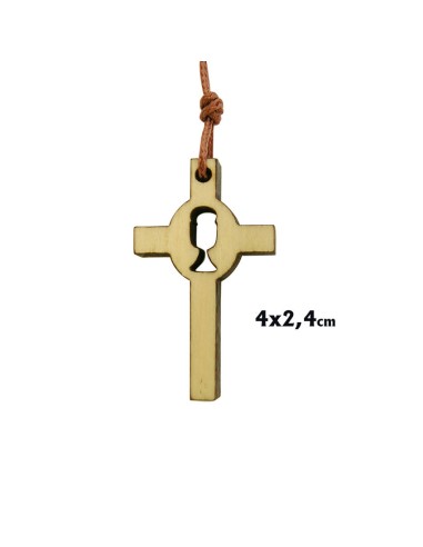 Cruz Madera Parte Central Oval Con...