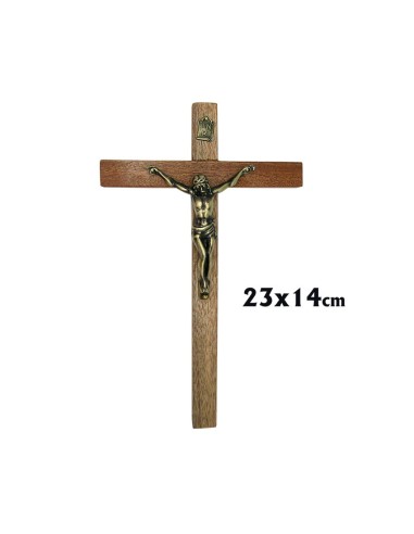 Crucifijo Madera 23X15cm Cristo Metal
