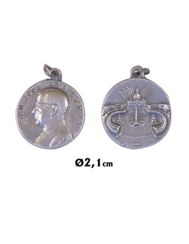 Medalla Metal Oval  20mm Doble Cara Auxiliadora y San Juan Bosco