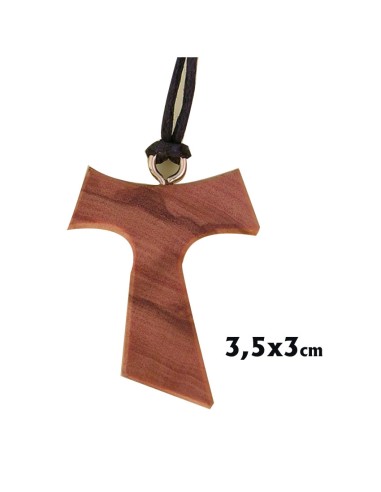 Cruz Tau Madera Olivo Ref 4 Mediana