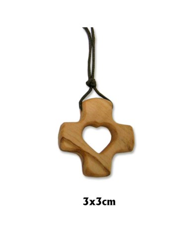 Cruz Madera Calada Con Corazon 3x3cm