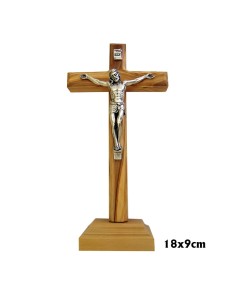Cruz Madera Olivo Con Base...