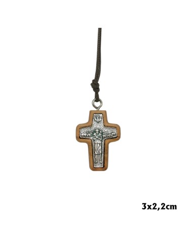Cruz Madera Olivo Buen Pastor 30X22mm...