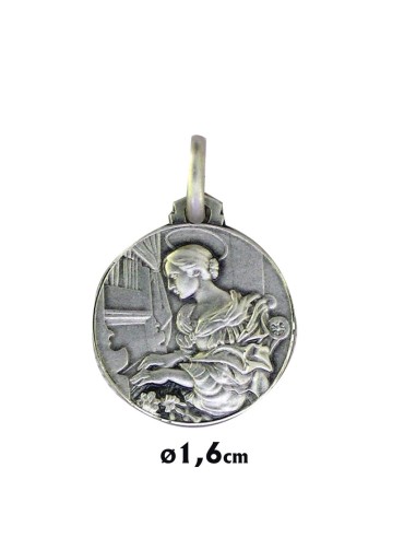 Medalla Plata 16mm Virgen De Lourdes