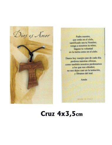 Cruz Tau Cristo Grabado En Kit Con Tarjeta Dios Es Amor