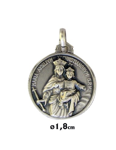 Medalla Plata 18mm Santa Rita Busto Con Cruz En La Mano Y Angeles