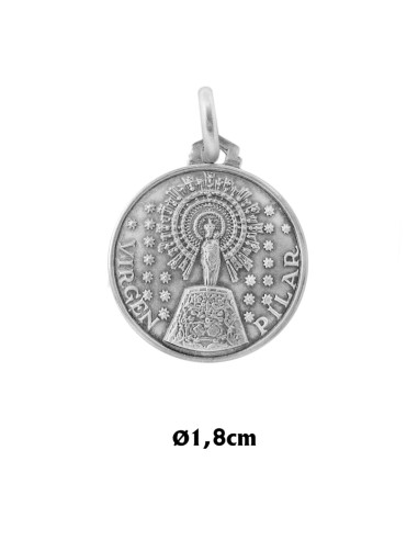 Medalla Plata Oval 16x11mm Virgen Milagrosa