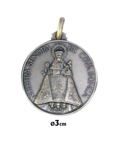 Medalla Plata 30mm Virgen Covadonga