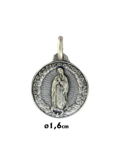Medalla Plata 16mm Virgen De Guadalupe