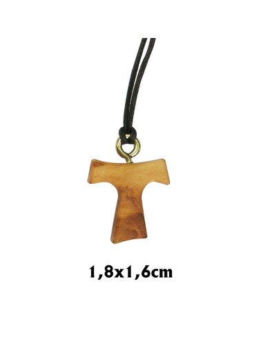 Tau Madera Olivo 1.8x1.6cm Con Cordon