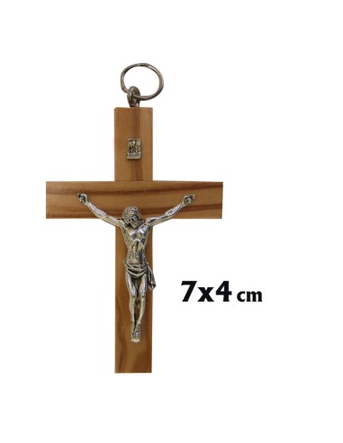 Cruz Madera Olivo 7x4cm Con Cristo