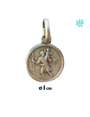 Medalla Metal Redonda 2. 3 CM Jesus Misericordioso Y V. Carmen