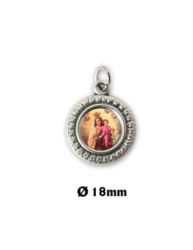 Medalla Plata Oval 20x14mm Virgen Milagrosa