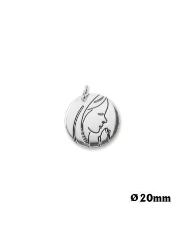 Medalla Plata San Benito 15 MM Enganche Grueso