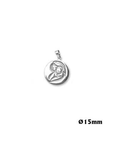 Medalla Plata Virgencita Rezando 20mm