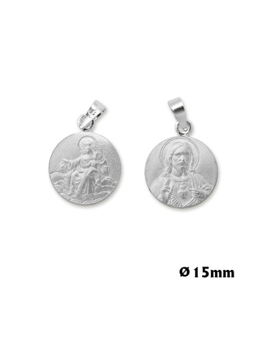 Medalla Plata Oval Corazon De Jesus 22mm