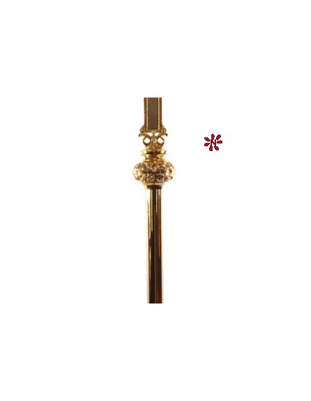 Cruz Altar 105Cm Base Triangular Doble Nudo Baño Oro 24K
