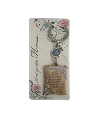Llavero Madera Olivo Con Texto Para Papa Con Foto Para Personalizar En Blister