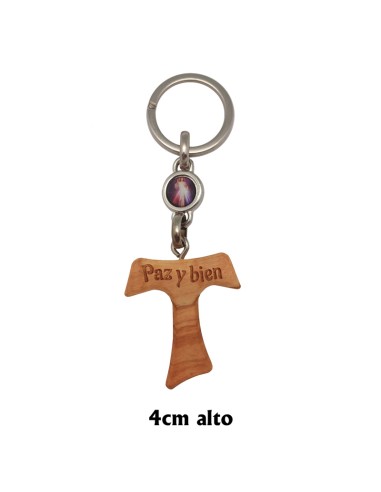 Llavero Con Tau 4cm Madera