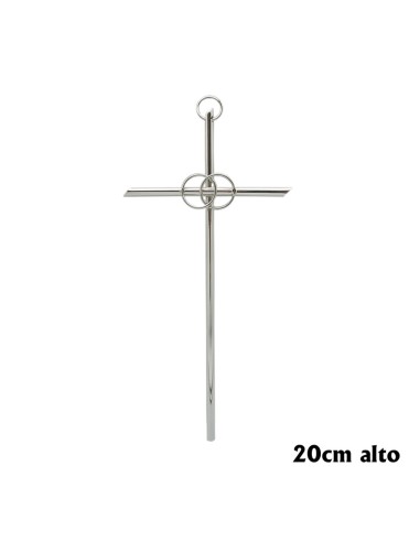 Cruz Metal Con Anillos Niquel 20Cm
