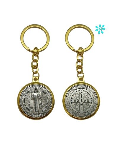 Llavero Metal San Benito Redondo Bicolor