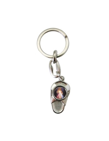 Llavero Metal Virgen Pino Con Esmalte Rojo 3x2. 5cm