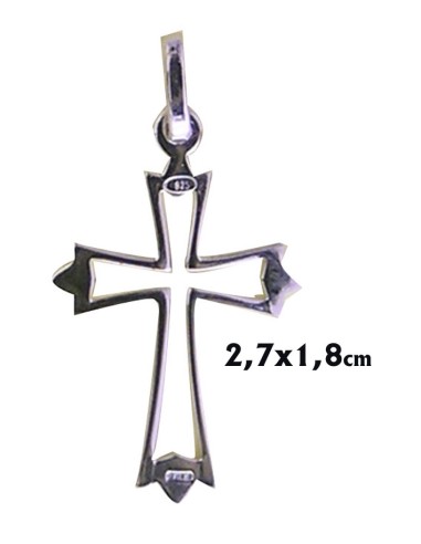 Cruz Plata Calada 27X18mm Con Caja