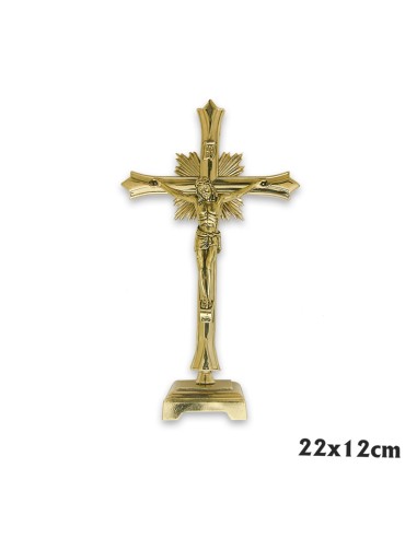 Cruz Metal Estrella Dorada Con Base...