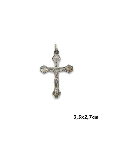 Cruz Plata Picos Anchos Con Cristo...