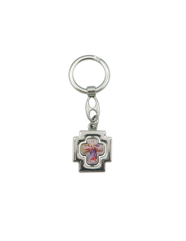 Llavero Metal Con Cruz Giratoria San...