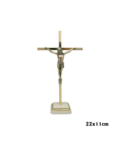 Crucifijo Metal Base 22X11cm Dorado N253