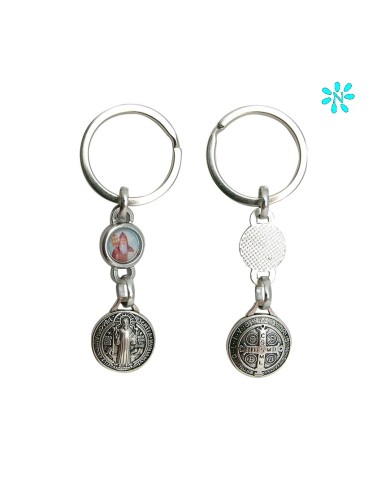 Llavero Metal San Benito 2cm Ancho Doble Cara Para Personalizar
