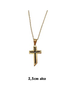 Cruz Colgante Acero Dorada...
