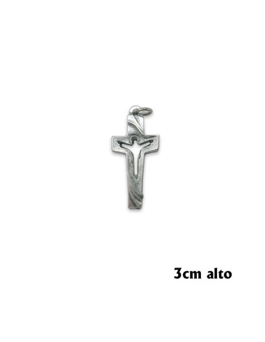 Cruz Metal Con Cristo En Hueco 3X1. 5Cm