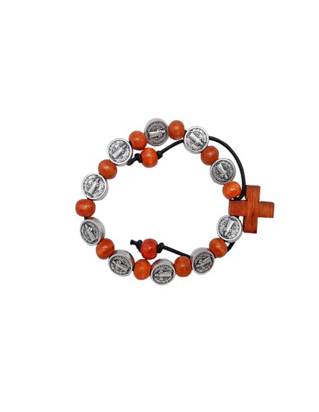 Brazalete San Benito Madera 6mm Elastico