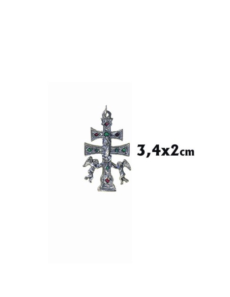 Cruz Caravaca Plateada 34X20mm
