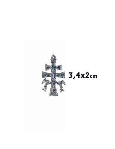 Cruz Caravaca Plateada 34X20mm