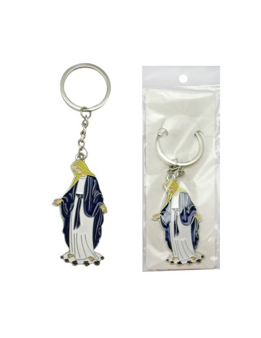 Llavero Metal Virgen Milagrosa Esmaltada 60x30mm