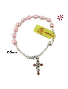 Brazalete Perla Rosa 6mm...