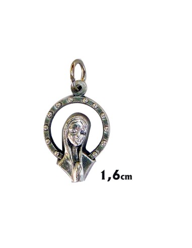 Medalla Metal Virgen Aureola Reverso Cristo It16mm