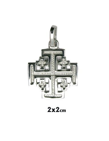 Cruz Plata Jerusalen 2X2 Cm